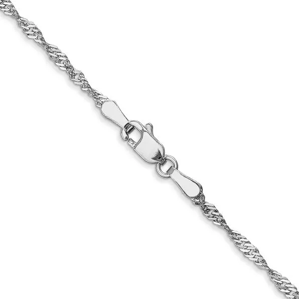 Leslie's 14K White Gold 1.6mm Singapore Chain Image 3 Johnson Jewellers Lindsay, ON