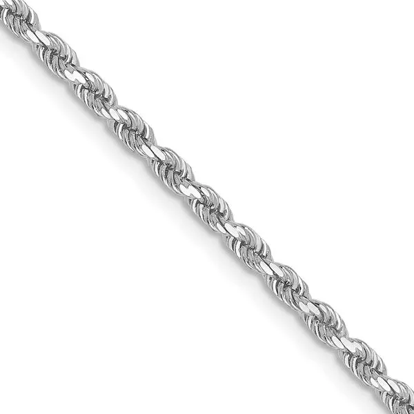 Leslie's 10k White Gold 2mm Diamond-Cut Rope Chain Spencer's Jewelers Athens, GA