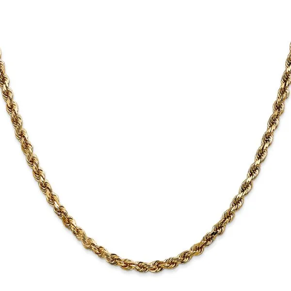 Leslie's 10k White Gold 3.5mm Diamond-Cut Rope Chain Image 2 Fairfield Center Jewelers Fairfield, CT