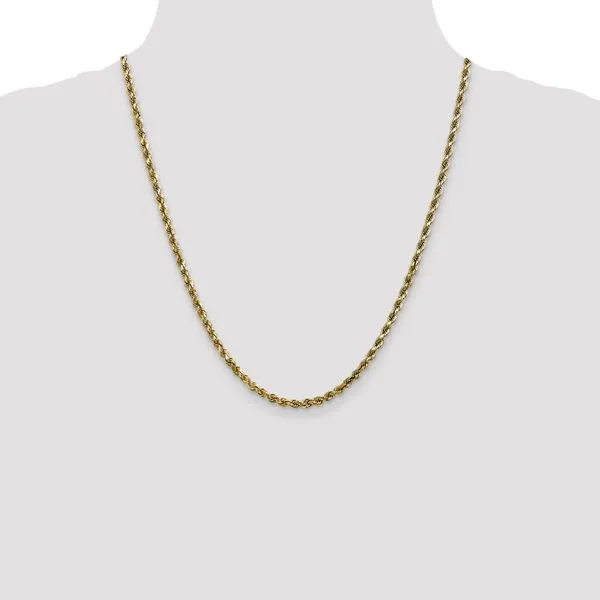 Leslie's 10k White Gold 3.5mm Diamond-Cut Rope Chain Image 4 Fairfield Center Jewelers Fairfield, CT