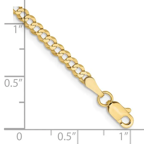 Leslie's 10k 3.1mm Lightweight Flat Cuban Chain Image 2 Spencer's Jewelers Athens, GA