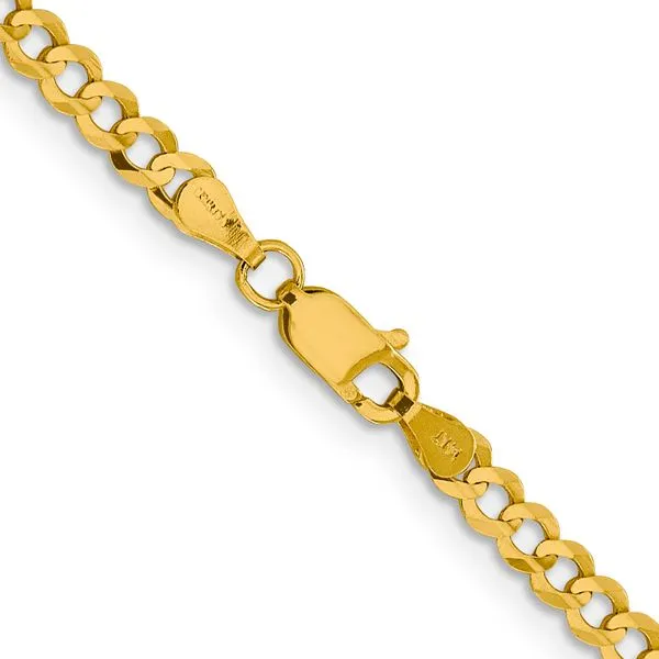 Leslie's 10k 3.7mm Lightweight Flat Cuban Chain Image 3 Fairfield Center Jewelers Fairfield, CT