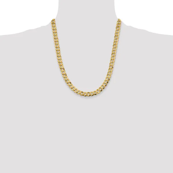 Leslie's 10k 8.3mm Lightweight Flat Cuban Chain Image 4 Spencer's Jewelers Athens, GA