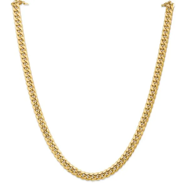 Leslie's 10k 6.75mm Semi-Solid Miami Cuban Chain Image 2 Spencer's Jewelers Athens, GA