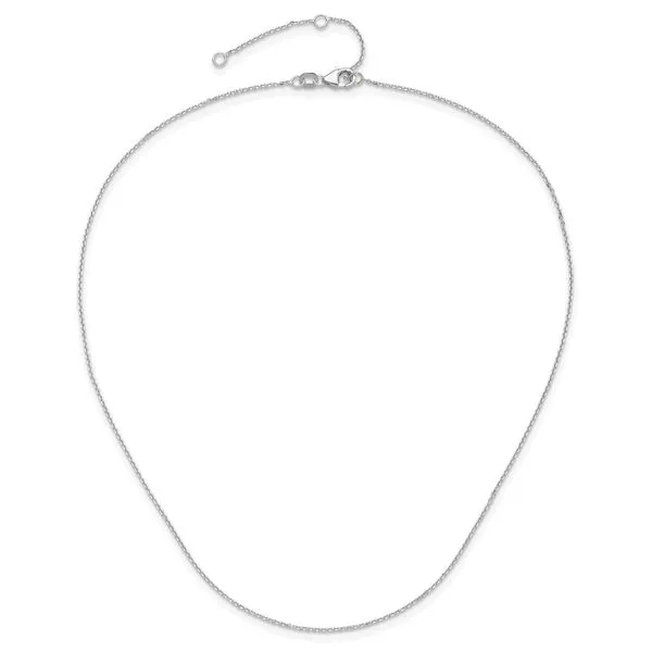 Leslie's 10k WG .95mm D/C Round Cable 1in+1in Adjustable Chain Image 3 Spencer's Jewelers Athens, GA