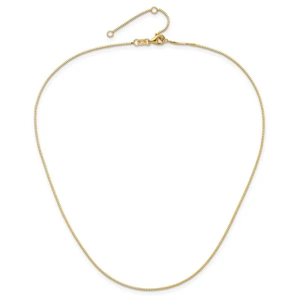 Leslie's 10k .85mm Box 1in+1in Adjustable Chain Image 3 Diny's Jewelers Middleton, WI