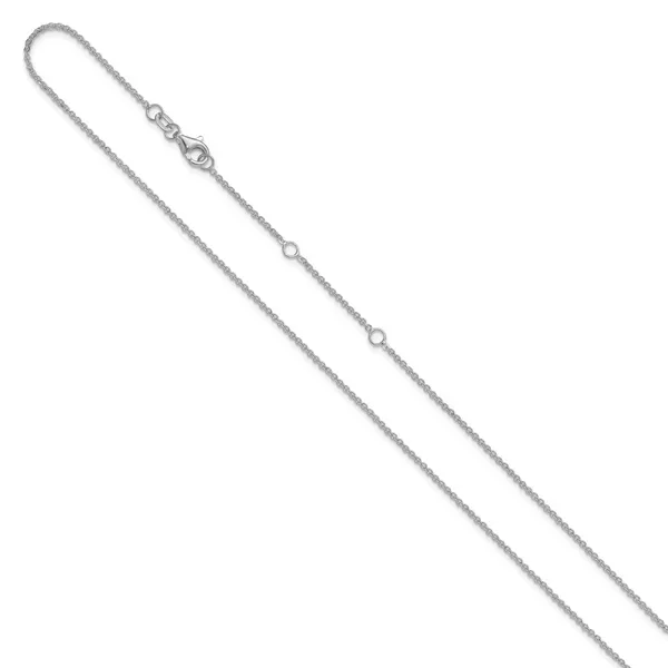 Leslie's 10k White Gold 1.4mm Flat Cable 1in+1in Adjustable Chain Image 2 Grayson & Co. Jewelers Iron Mountain, MI