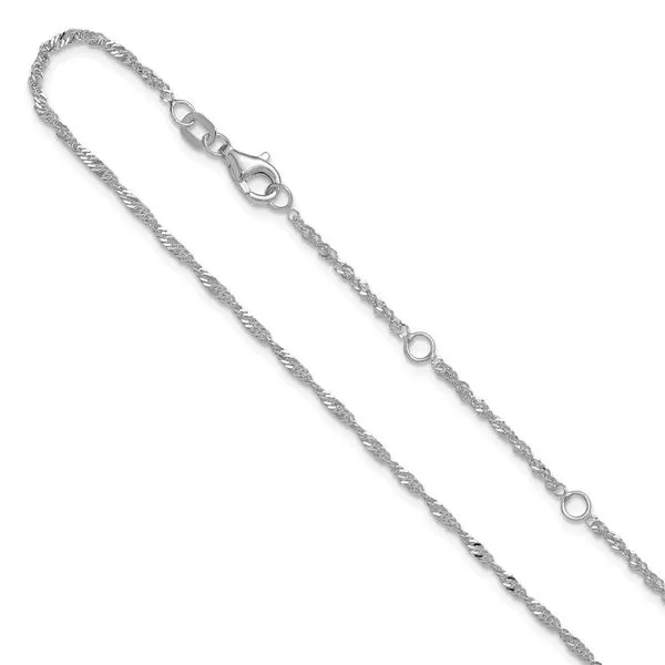 Leslie's 10k White Gold  1.7mm Singapore 1in+1in Adjustable Chain Arlene's Fine Jewelry Vidalia, GA