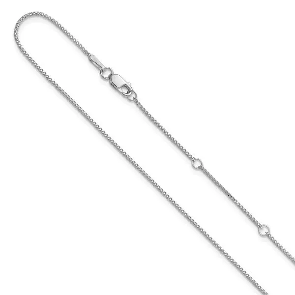 Leslie's 10K White Gold 1mm D/C Spiga 1in+1in Adjustable Chain Delfine's Jewelry Charleston, WV