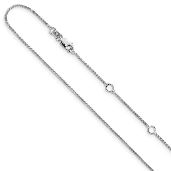 Leslie's 10k White Gold 1mm Spiga 1in+1in Adjustable Chain Trenton Jewelers Ltd. Trenton, MI