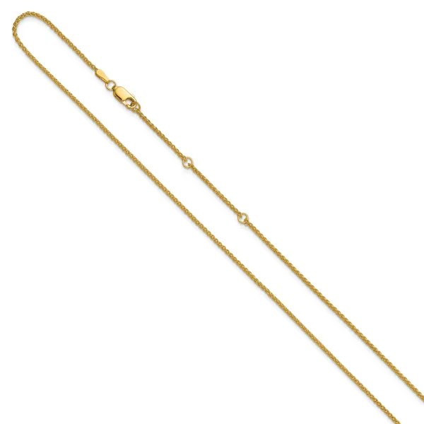 Leslie's 10k 1.5mm Spiga 1in+1in Adjustable Chain Image 2 Spencer's Jewelers Athens, GA