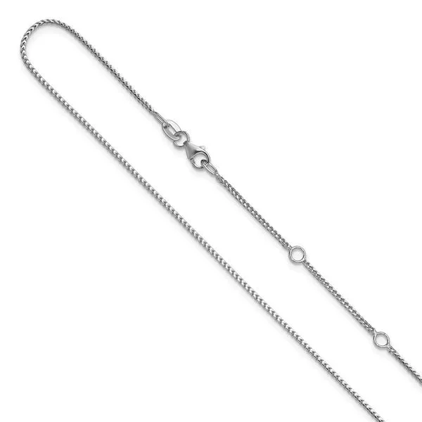 Leslie's 10K White Gold 1.1mm Franco 1in+1in Adjustable Chain Trenton Jewelers Ltd. Trenton, MI