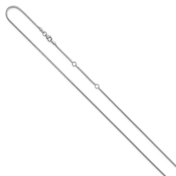 Leslie's 10K White Gold 1.25mm Franco 1in+1in Adjustable Chain Image 2 Grayson & Co. Jewelers Iron Mountain, MI