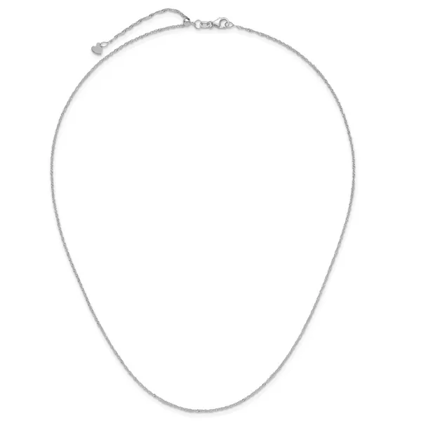 Leslie's 10K White Gold Adjustable 1.1mm Singapore Chain Image 4 Jewelry Design Studio Jensen Beach, FL