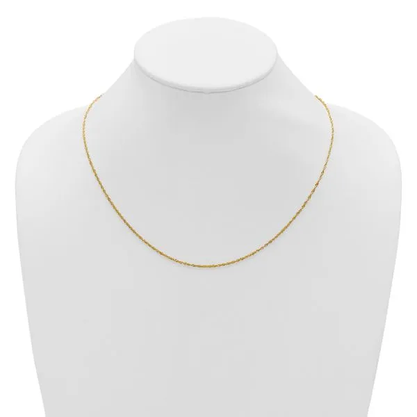 Leslie's 10K Adjustable 1.3mm Singapore Chain Image 3 Mitchell's Jewelry Norman, OK