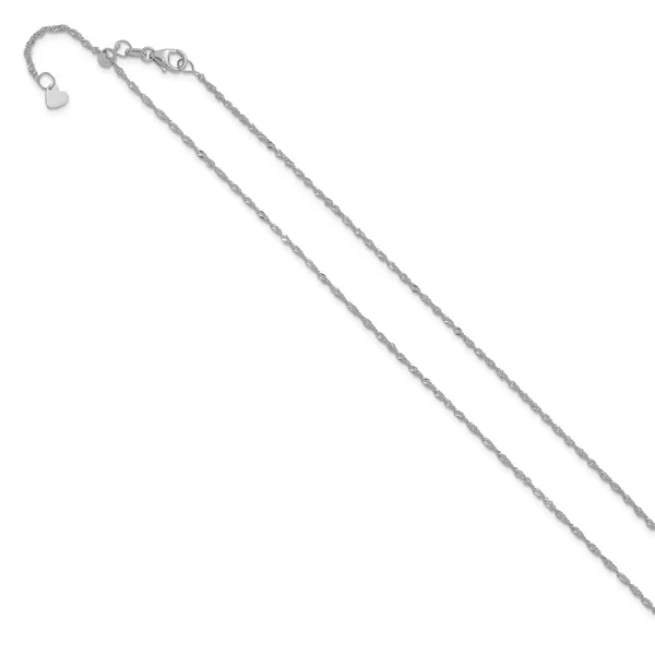 Leslie's 10K White Gold Adjustable 1.3mm Singapore Chain Image 2 Spath Jewelers Bartow, FL