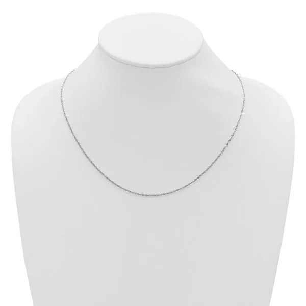 Leslie's 10K White Gold Adjustable 1.3mm Singapore Chain Image 3 Mitchell's Jewelry Norman, OK