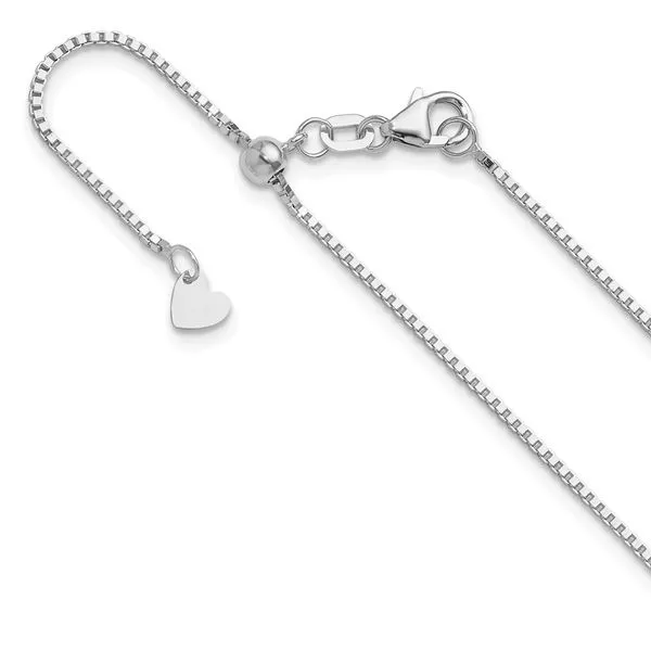 Leslie's 10K White Gold Adjustable 1mm Box Chain Barnett Jewelers Jacksonville, FL
