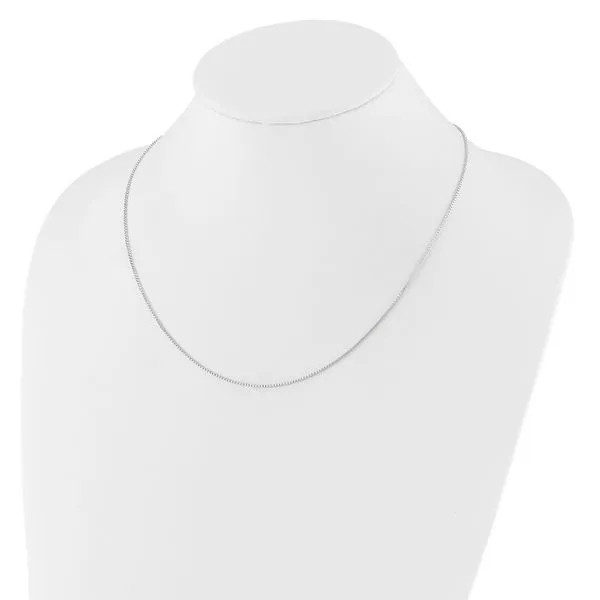 Leslie's 10K White Gold Adjustable 1mm Box Chain Image 3 G.G. Gems, Inc. Scottsdale, AZ