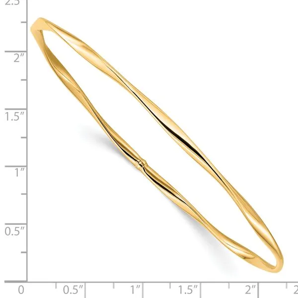 Leslie's 10K Yellow Gold Slip-On Bangle Image 3 Fairfield Center Jewelers Fairfield, CT
