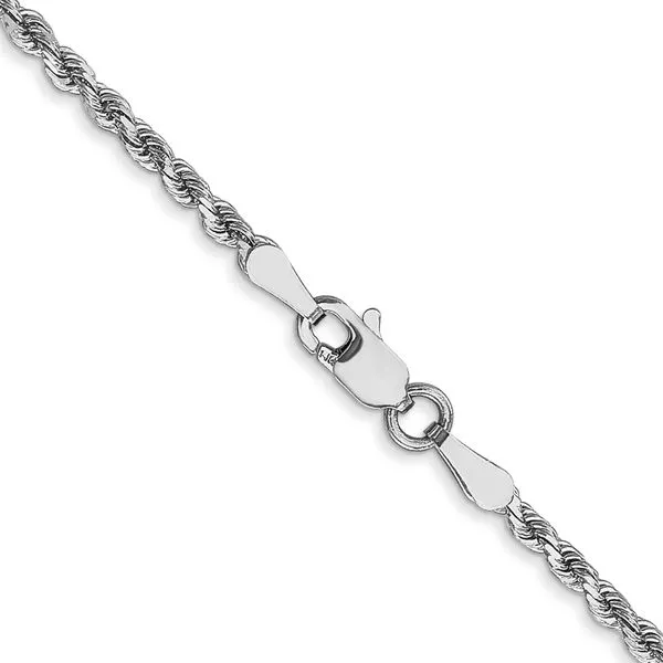 Leslie's 14K White Gold 2mm Diamond-Cut Rope Chain Image 3 Johnson Jewellers Lindsay, ON