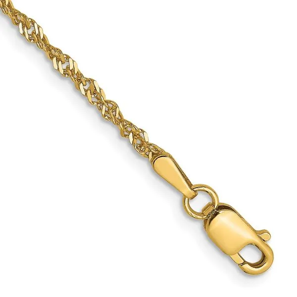 Leslie's 14K 1.6 mm Singapore Chain Anklet Diny's Jewelers Middleton, WI