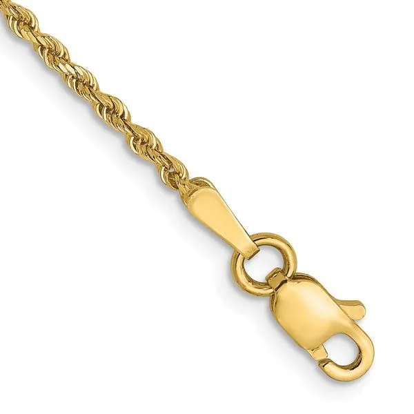 Leslie's 14K 1.5mm Diamond-Cut Rope Chain Anklet Peran & Scannell Jewelers Houston, TX