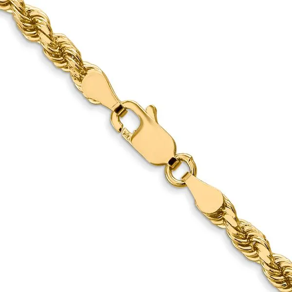 Leslie's 14K 3.5mm Diamond-Cut Lightweight Rope Chain Image 3 Fairfield Center Jewelers Fairfield, CT