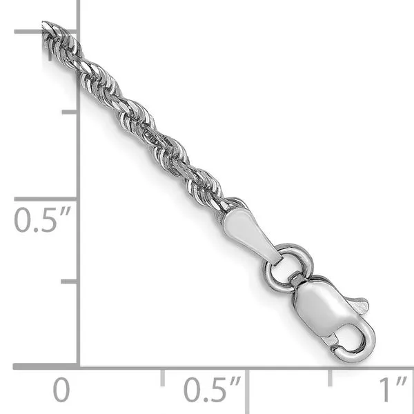 Leslie's 14K White Gold 2.5mm Diamond-Cut Rope Chain Image 2 Diamond Design Jewelers Somerset, KY