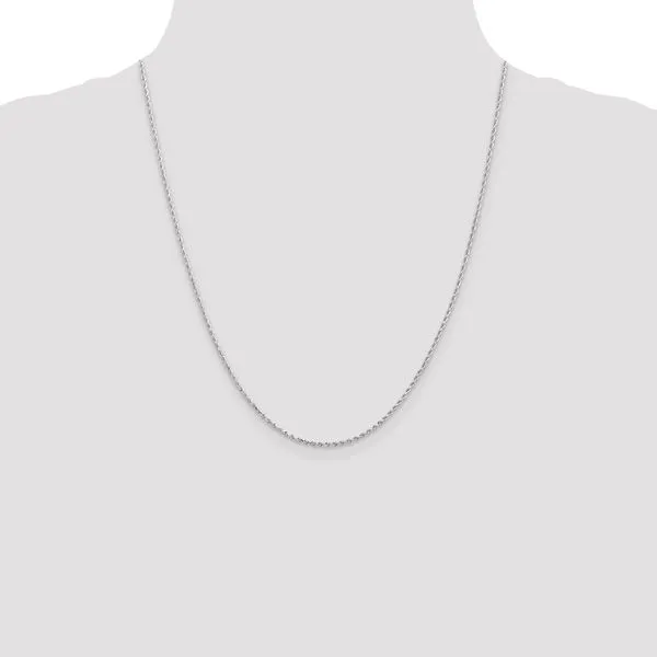 Leslie's 14K White Gold 1.3mm Diamond-Cut Rope Chain Image 4 Jewelry Design Studio Jensen Beach, FL