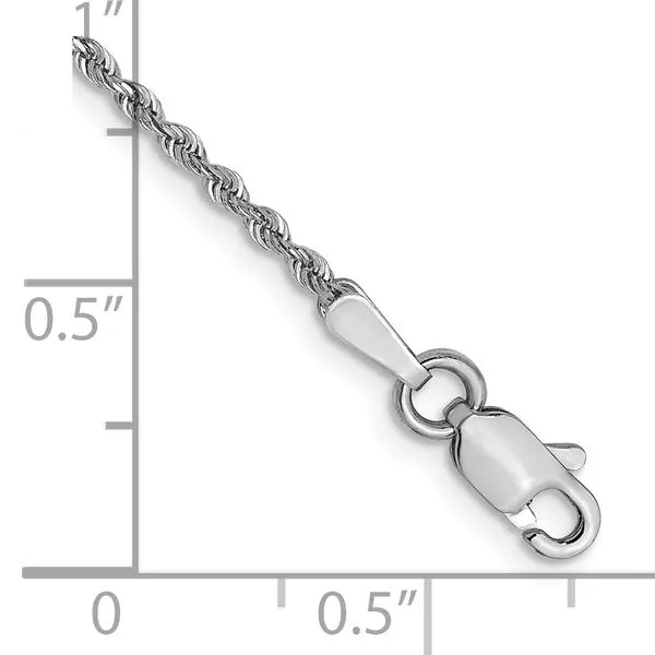 Leslie's 14K White Gold 1.3mm Diamond-Cut Rope Chain Anklet Image 2 Diny's Jewelers Middleton, WI