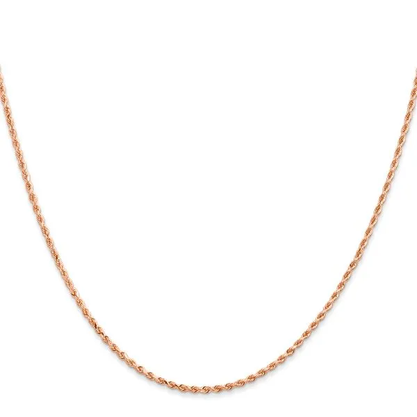 Leslie's 14K Rose Gold 1.5mm Diamond-Cut Rope Chain Image 2 Spencer's Jewelers Athens, GA