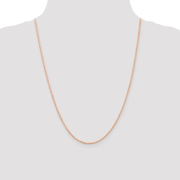 Leslie's 14K Rose Gold 1.5mm Diamond-Cut Rope Chain Image 4 Spencer's Jewelers Athens, GA