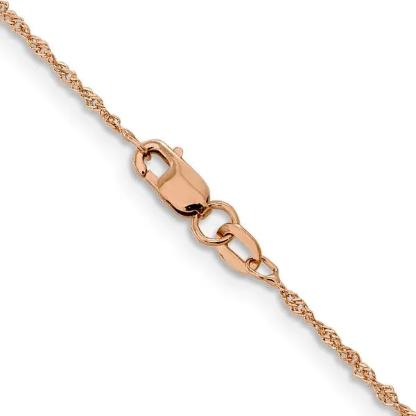 Leslie's 14K Rose Gold 1mm Singapore with Lobster Clasp Chain Image 3 Johnson Jewellers Lindsay, ON