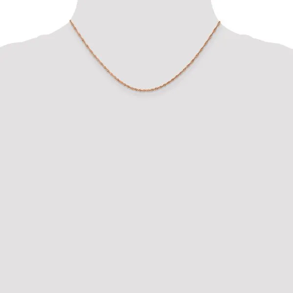 Leslie's 14K Rose Gold 1mm Singapore with Lobster Clasp Chain Image 4 Johnson Jewellers Lindsay, ON