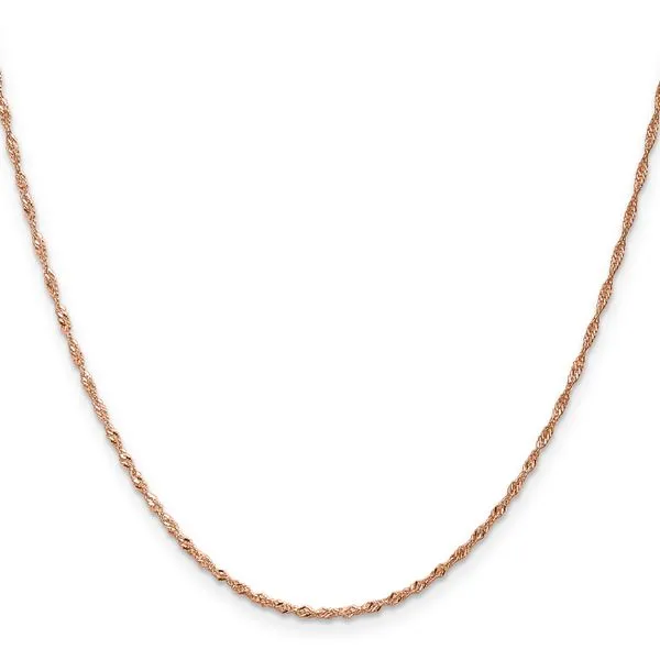 Leslie's 14K Rose Gold 1mm Singapore with Lobster Clasp Chain Image 2 Johnson Jewellers Lindsay, ON