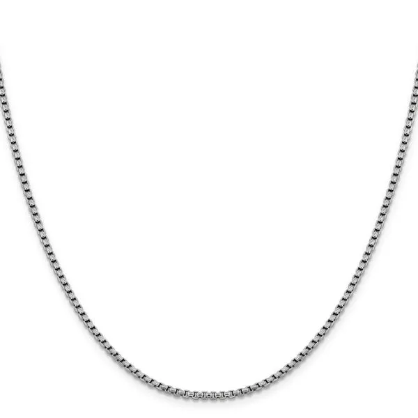 Leslie's 14K White Gold 2.4mm Semi-Solid D/C Round Box Chain Image 2 John E. Koller Jewelry Designs owasso, OK