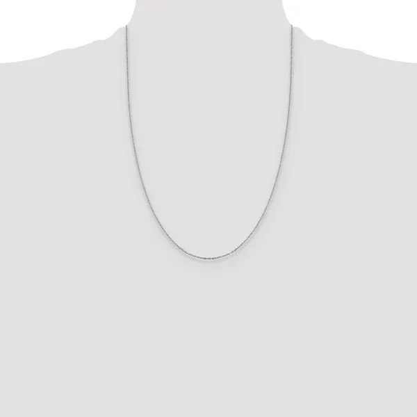 Leslie's 14K White Gold 1mm D/C Open Long Link Cable Chain Image 4 Jewelry Design Studio Jensen Beach, FL