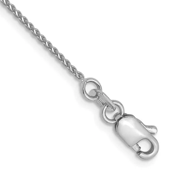 Leslie's 14K White Gold 1mm D/C Spiga Chain Anklet Diny's Jewelers Middleton, WI