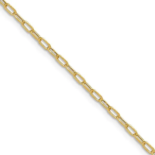 Leslie's 14k 2.2mm Semi-Solid Beveled D/C Paperclip Chain Diamond Design Jewelers Somerset, KY