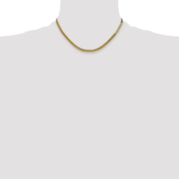 Leslie's 14k 3mm Silky Herringbone Chain Image 4 Fairfield Center Jewelers Fairfield, CT