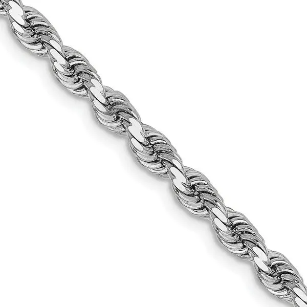 Leslie's 14K White Gold 3.25mm Diamond-Cut Rope Chain Johnson Jewellers Lindsay, ON