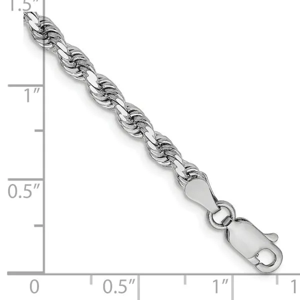 Leslie's 14K White Gold 3.25mm Diamond-Cut Rope Chain Image 2 Diny's Jewelers Middleton, WI