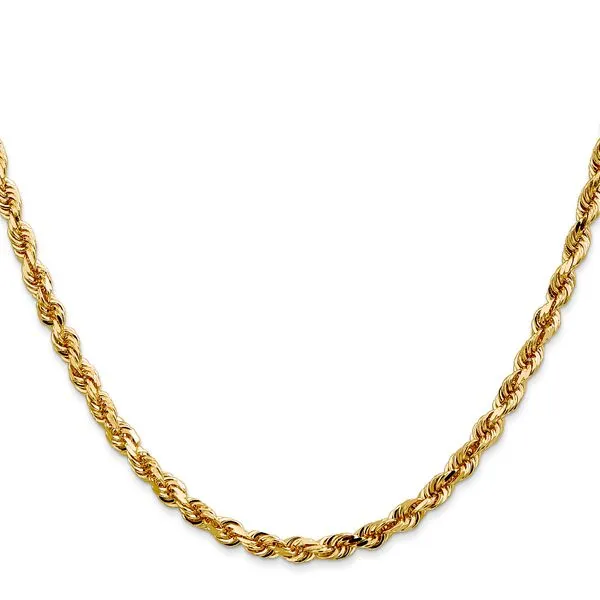 Leslie's 14k 4mm Diamond-Cut Lightweight Rope Chain Image 2 Fairfield Center Jewelers Fairfield, CT