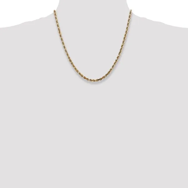 Leslie's 14k 4mm Diamond-Cut Lightweight Rope Chain Image 4 Fairfield Center Jewelers Fairfield, CT