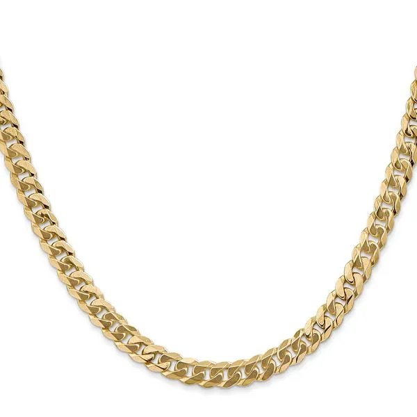 Leslie's 14k White Gold 5.75mm Flat Beveled Curb Chain Image 2 Diny's Jewelers Middleton, WI