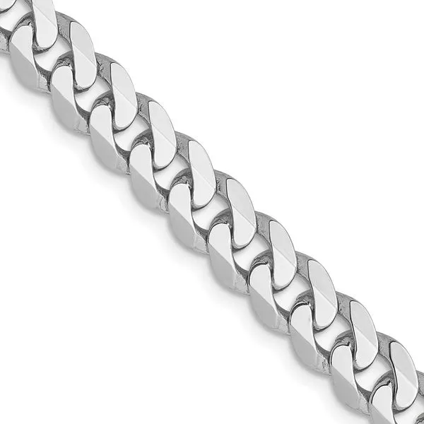 Leslie's 14k White Gold 5.75mm Flat Beveled Curb Chain Diny's Jewelers Middleton, WI