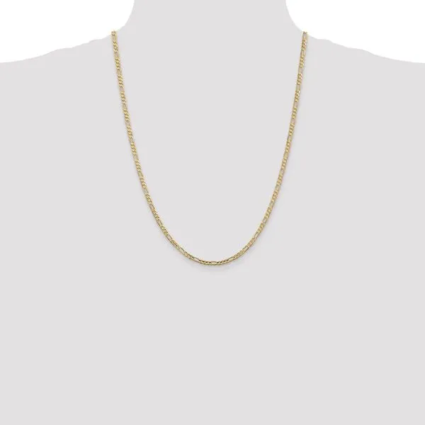Leslie's 14k 3mm Concave Open Figaro Chain Image 4 G.G. Gems, Inc. Scottsdale, AZ