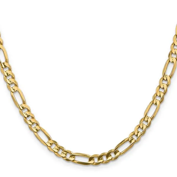 Leslie's 14k 5.5mm Concave Open Figaro Chain Image 2 Spencer's Jewelers Athens, GA