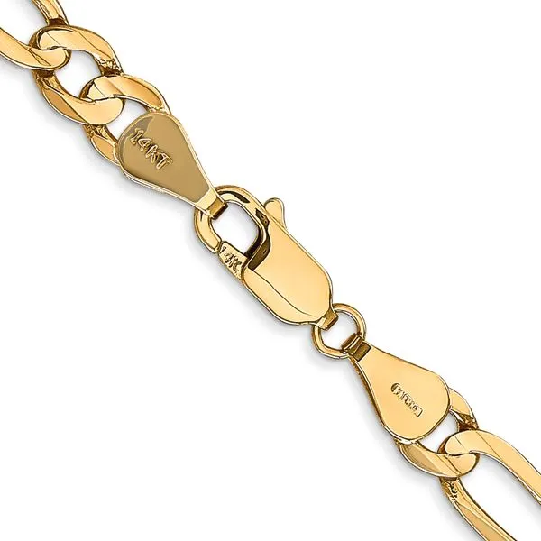 Leslie's 14k 5.5mm Concave Open Figaro Chain Image 3 Spencer's Jewelers Athens, GA